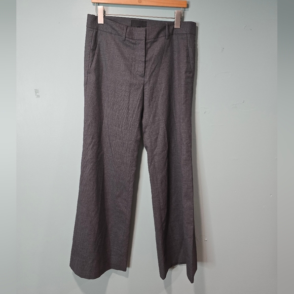 Nili Lotan Gray Wide Leg 100% Virgin Wool Academia Minimalist Trousers Size 6 - Picture 1 of 4